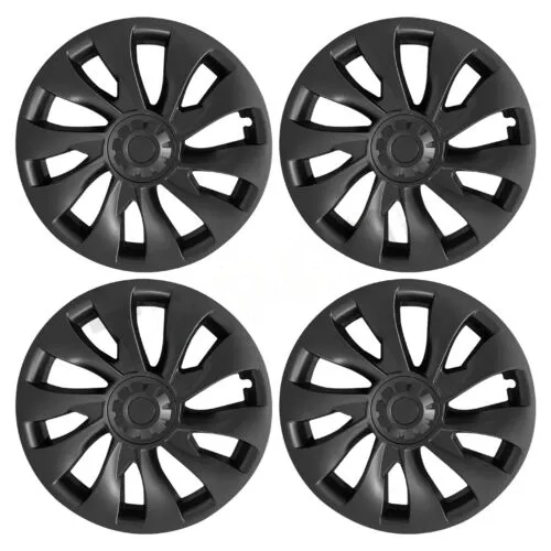 ECLIPSE MATTE  Matte Black M3 18-inch hubcap set, Fits Tesla
